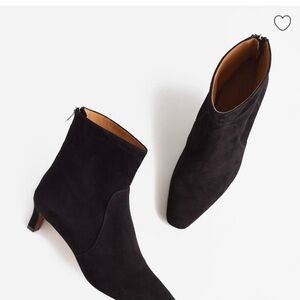 Madewell  The Dimes Kitten-Heel Boot, size 7.5 black suede